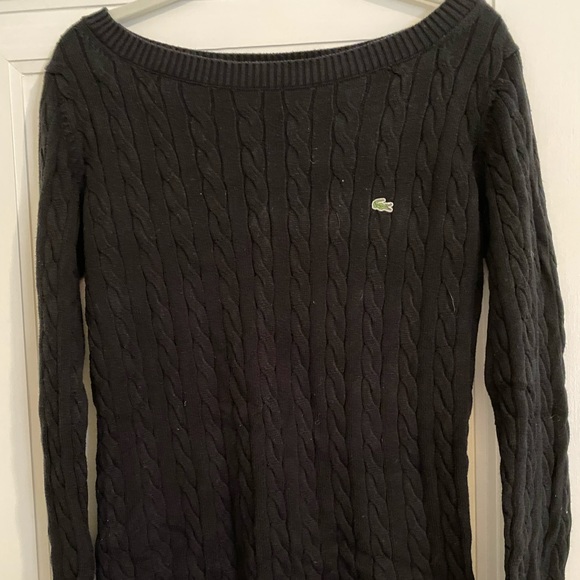 Lacoste Sweaters - Lacoste Cableknit Sweater - Black - Sz 42